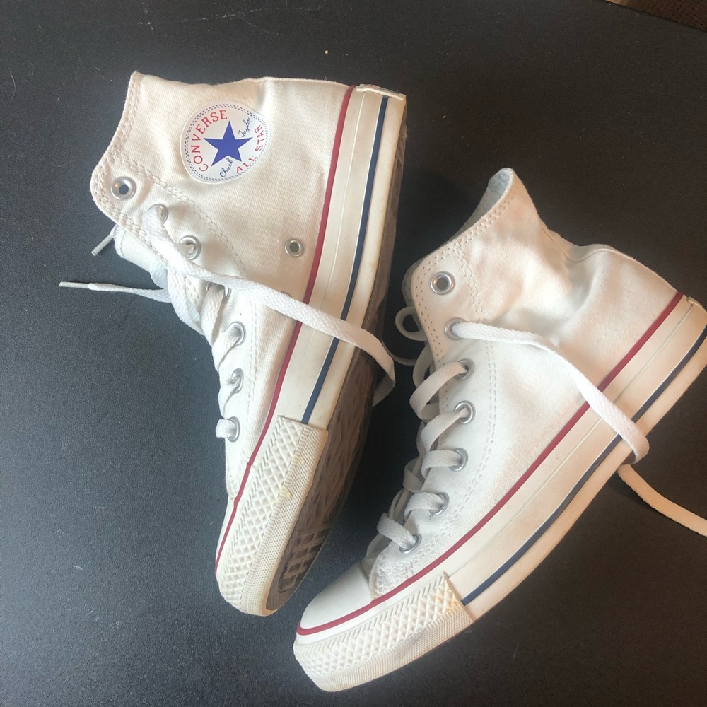 Classic White High-Top Converse Sneakers - Picture 3 of 4